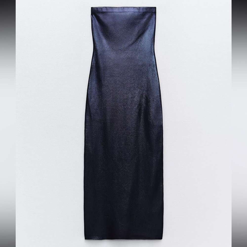 Elegant foil zara Strapless Dress